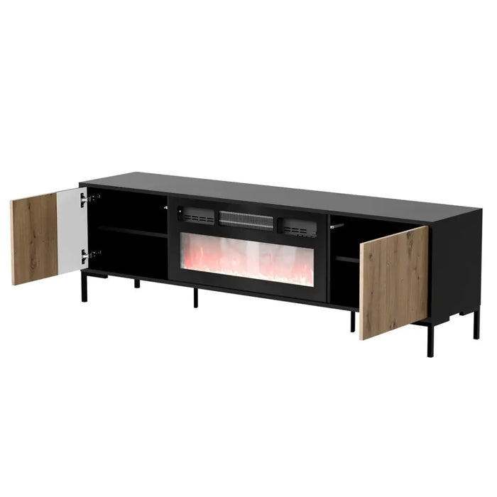 Cama RTV Шкаф MERCI 180 x 40 x 53,5 см черен/дъб