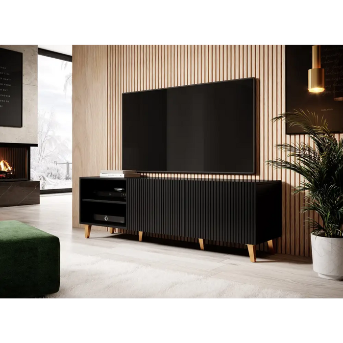 Cama RTV шкаф PAFOS 150x42x52 Черен мат
