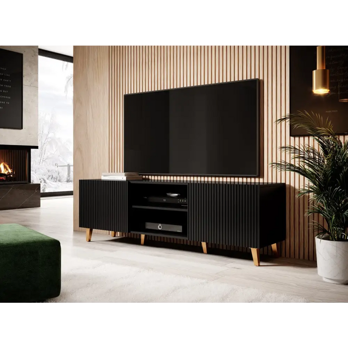 Cama RTV шкаф PAFOS 150x42x52 Черен мат
