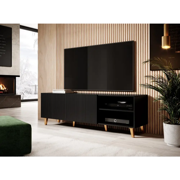 Cama RTV шкаф PAFOS 150x42x52 Черен мат