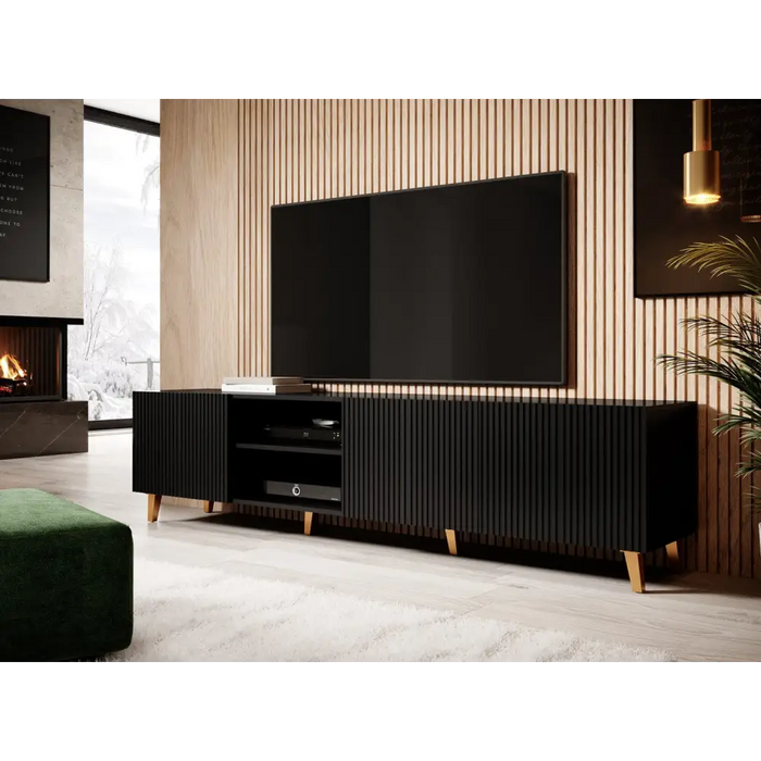 Cama RTV шкаф PAFOS 200x42x52 Черен мат
