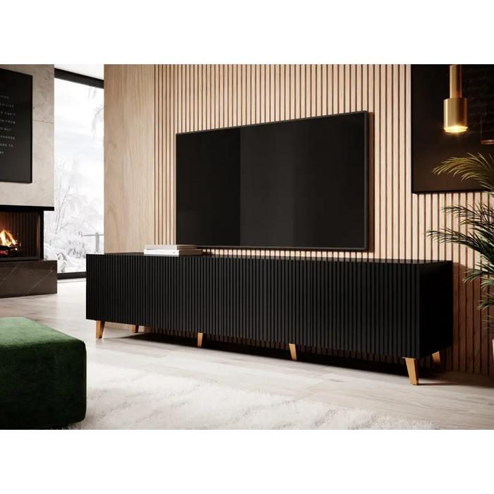 Cama RTV шкаф PAFOS 200x42x52 Черен мат