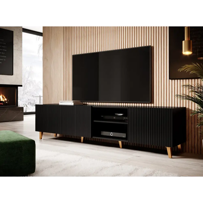 Cama RTV шкаф PAFOS 200x42x52 Черен мат