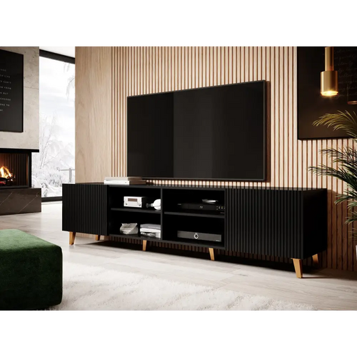 Cama RTV шкаф PAFOS 200x42x52 Черен мат