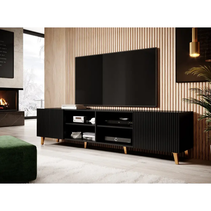 Cama RTV шкаф PAFOS 200x42x52 Черен мат