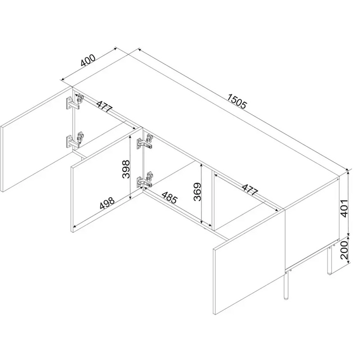 Cama RTV шкаф SIENA 150.5x40x60 кашмир мат