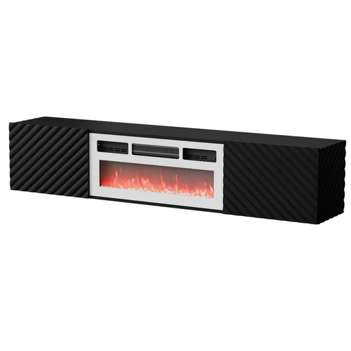 Cama RTV шкаф LARA 183x35x37 черен мат + бяла камина