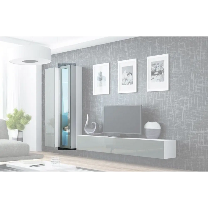 Cama Стъклен корпус VIGO ’180’ 180/40/30 бял/сив гланц