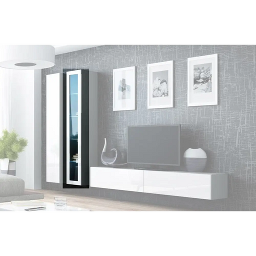 Cama Стъклен корпус VIGO ’180’ 180/40/30 сиво/бял гланц