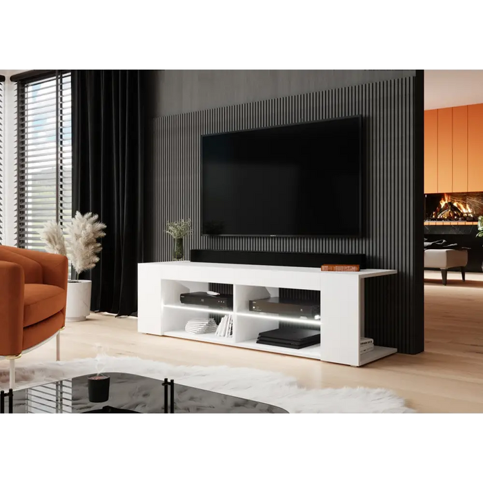Cama ТВ шкаф RTV TEXAS 50/134/40 бяло/бял гланц