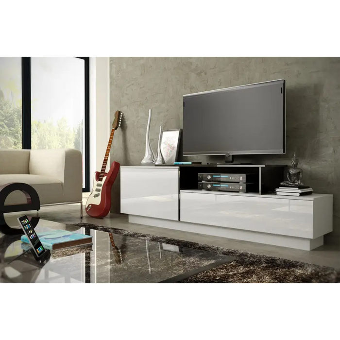 Cama ТВ шкаф SIGMA 3 180 бял/бял гланц + черен