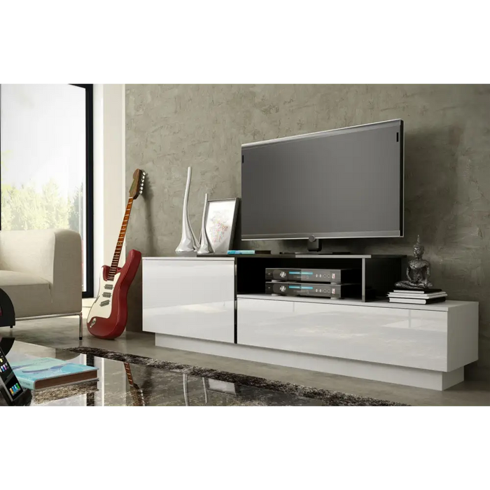 Cama ТВ шкаф SIGMA 3 180 бял/бял гланц + черен