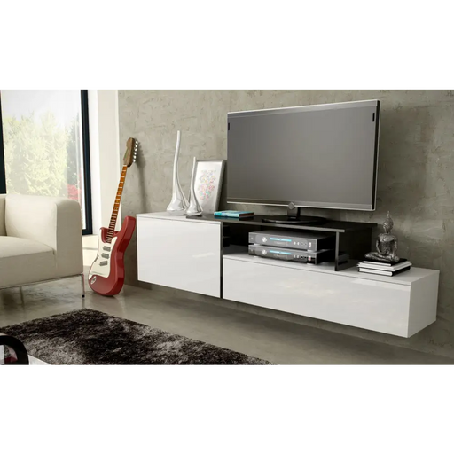 Cama ТВ шкаф SIGMA 3 180 бял/бял гланц + черен