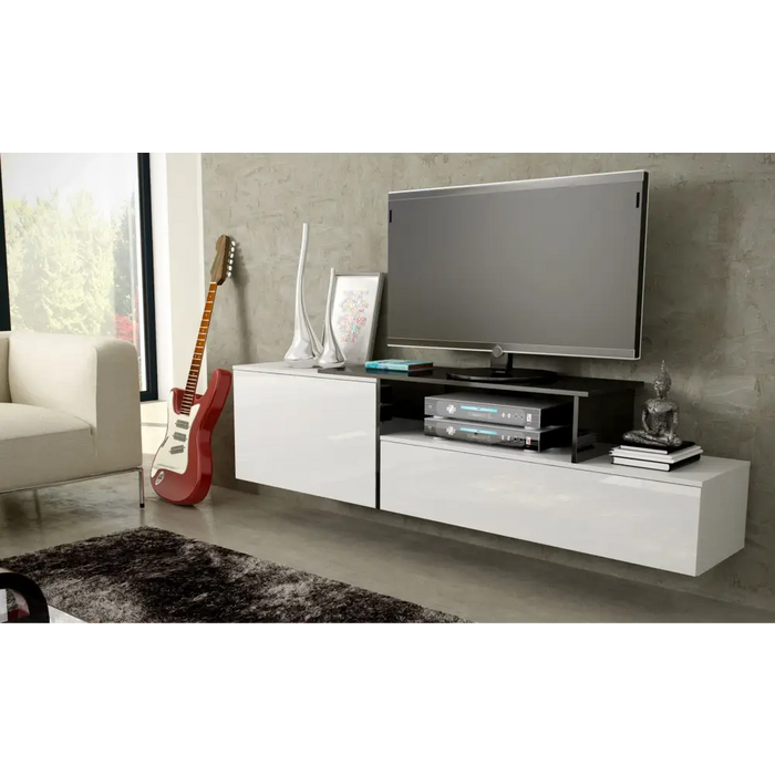 Cama ТВ шкаф SIGMA 3 180 бял/бял гланц + черен