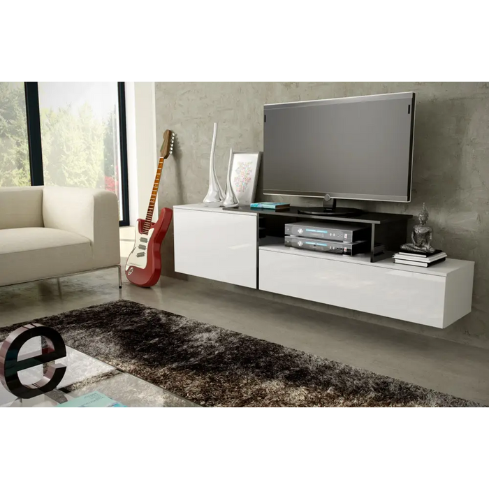 Cama ТВ шкаф SIGMA 3 180 бял/бял гланц + черен