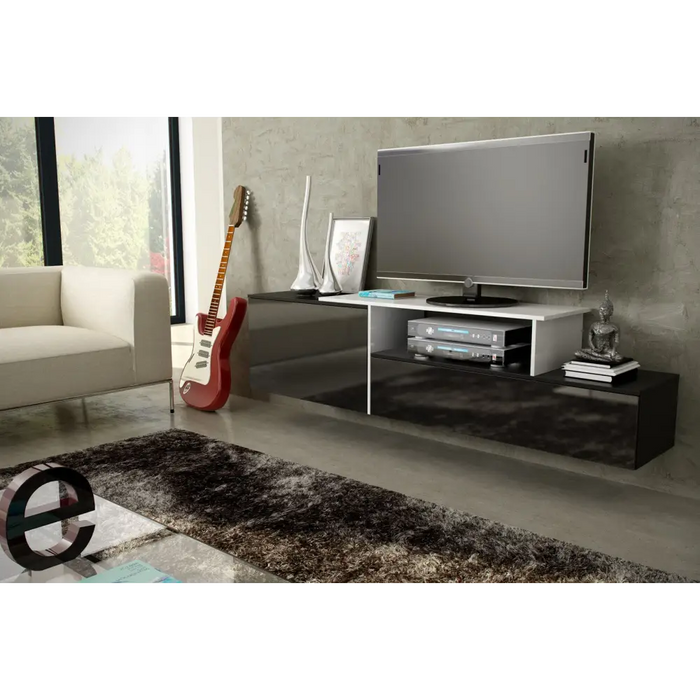 Cama ТВ шкаф SIGMA 3 180 черен/черен гланц + biały