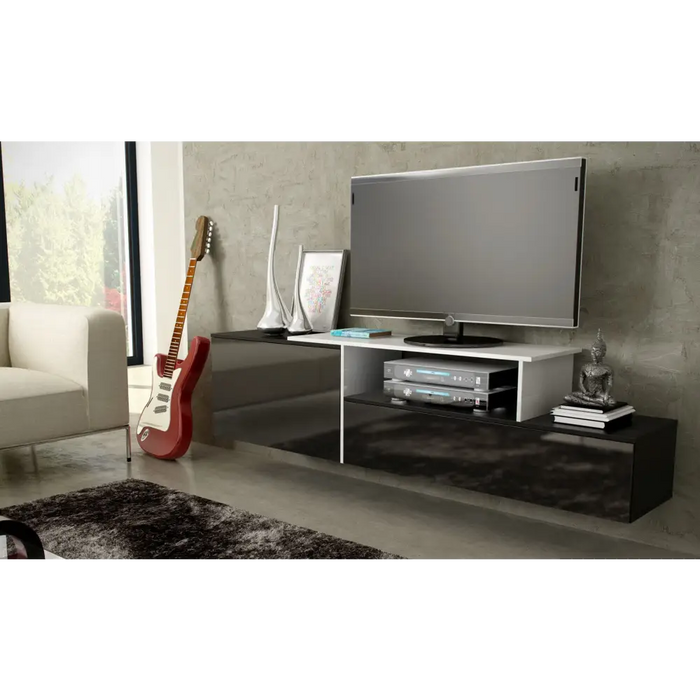 Cama ТВ шкаф SIGMA 3 180 черен/черен гланц + biały