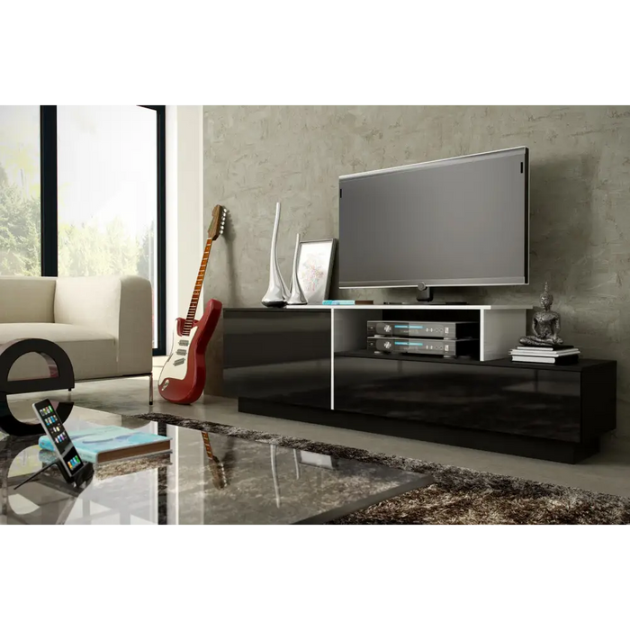 Cama ТВ шкаф SIGMA 3 180 черен/черен гланц + biały