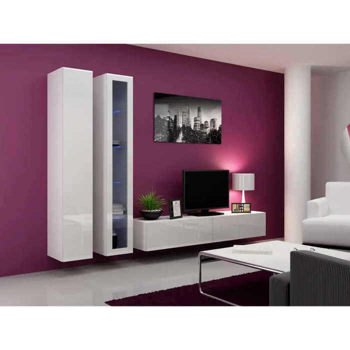 Cama TV Стойка VIGO ’180’ 30/180/40 бяло/бял гланц