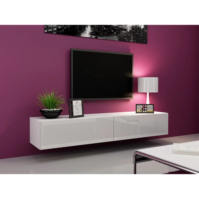 Cama TV Стойка VIGO ’180’ 30/180/40 бяло/бял гланц