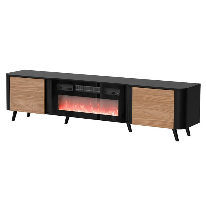 Cama Volare RTV шкаф 200 x 39 x 49 см черно/орех + камина