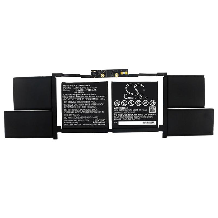 Батерия за лаптоп Apple MacBook Pro 15 inch TOUCH BAR A1990 2019 A1953  LiPo 11.4V 7300mAh CAMERON SINO