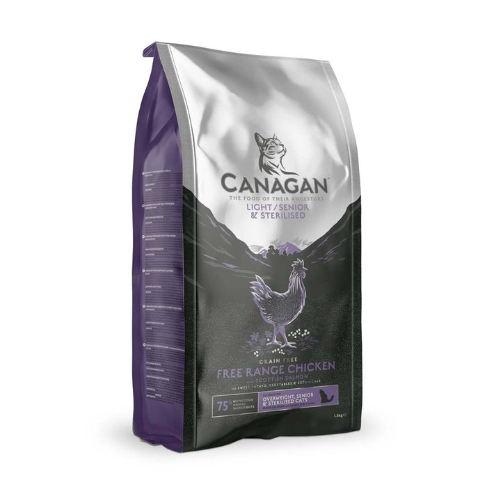 CANAGAN Light/Senior пилешка суха храна за котки 1.5 кг