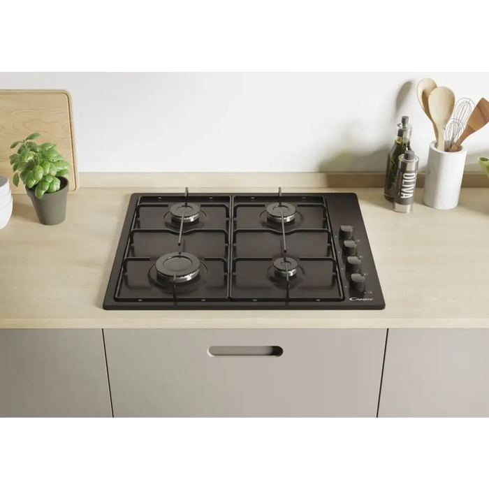 Candy CHW6LBB Черен Вграден 60 см газ 4 зони