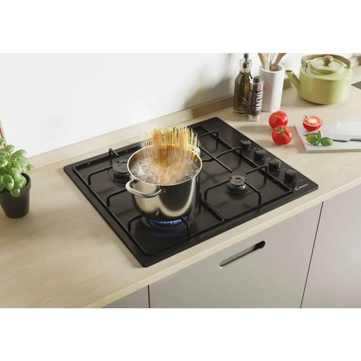 Candy CHW6LBB Черен Вграден 60 см газ 4 зони