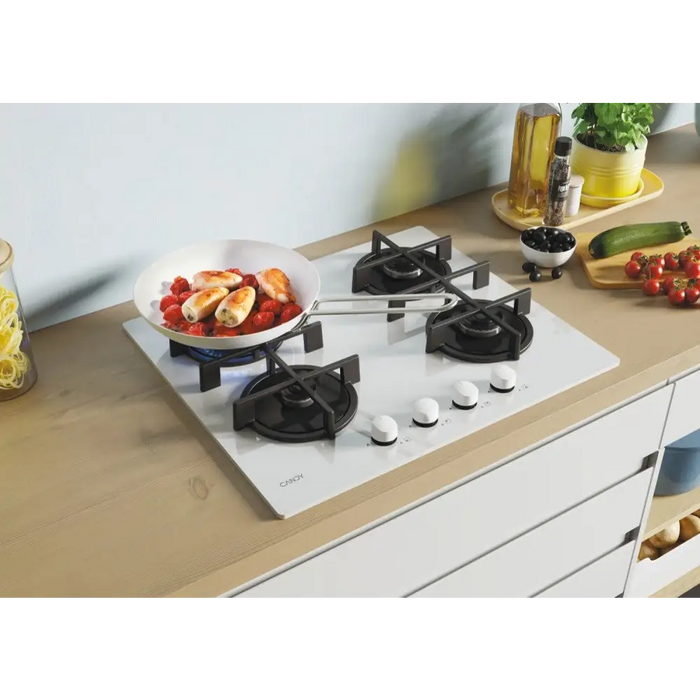 Candy CVG6WW Бял Вграден 59 см газ 4 зони