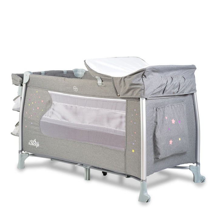 Детска кошара на 2 нива Cangaroo - iSleep, сива