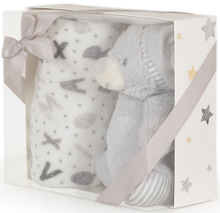 Одеяло с играчка Cangaroo - Grey bear, 90 x 75 cm