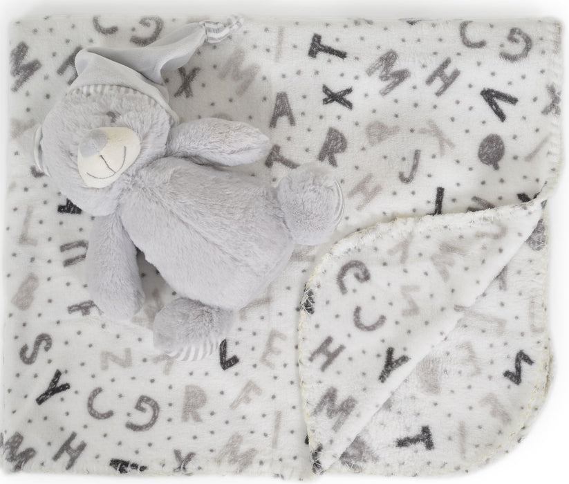 Одеяло с играчка Cangaroo - Grey bear, 90 x 75 cm