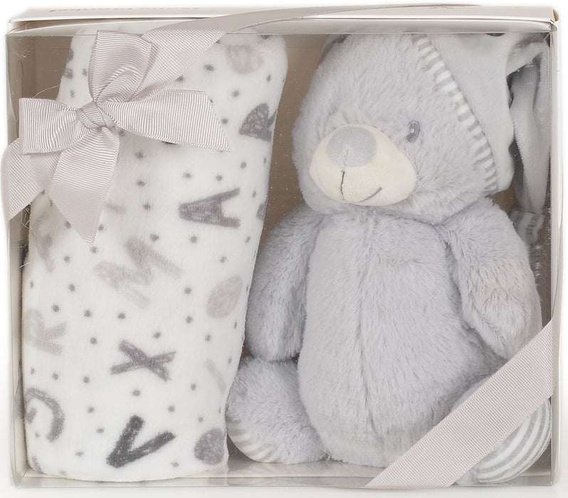 Одеяло с играчка Cangaroo - Grey bear, 90 x 75 cm