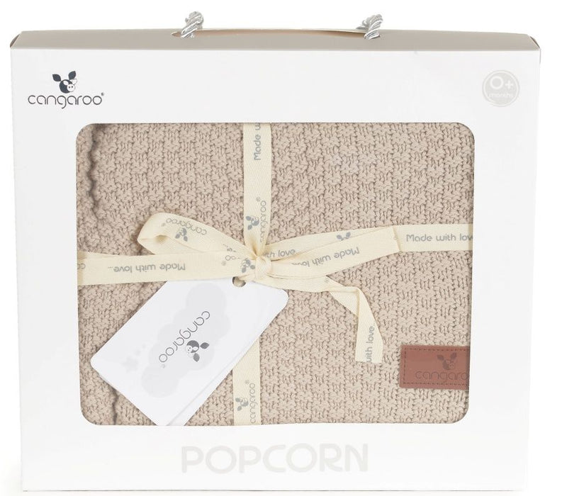Детско одеяло Cangaroo - Popcorn, 80 х 100 cm, кафяво