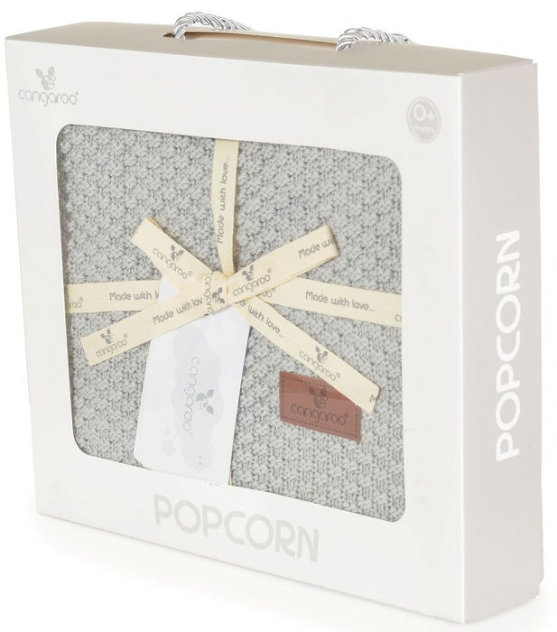 Детско одеяло Cangaroo - Popcorn, 80 х 100 cm, сиво
