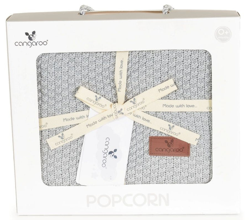 Детско одеяло Cangaroo - Popcorn, 80 х 100 cm, сиво