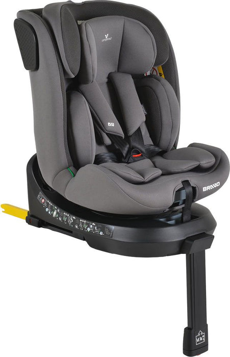 Стол за кола Cangaroo - Bravo, 360°, с IsoFix, i-Size, 40-150 cm, Dark Grey