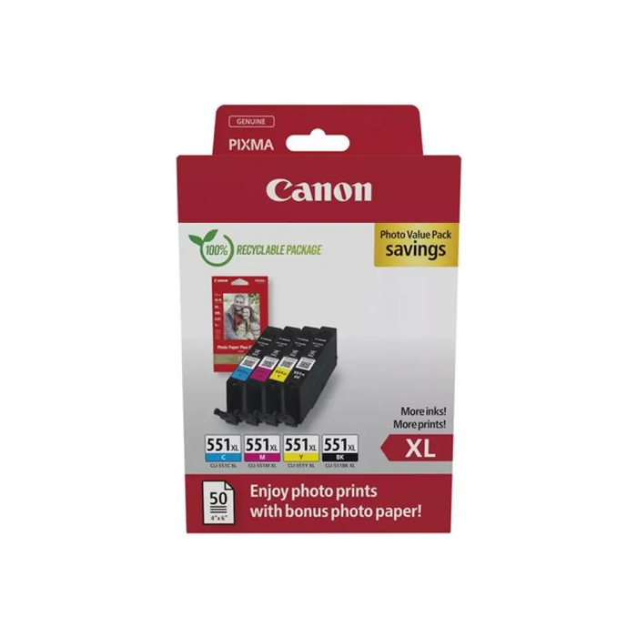 Canon CLI-551XL C/M/Y/BK Photo Value Pack