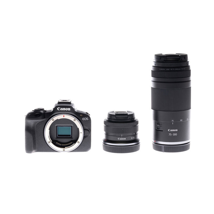 Безогледален фотоапарат CANON EOS R50 BK+RF-S18-45+RF75-300 MIRRORLESS