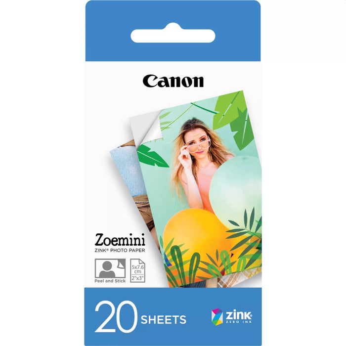 Canon Zink Paper ZP-203020S 20 листа (5 x 7,6 cm) за преносим принтер Zoemini