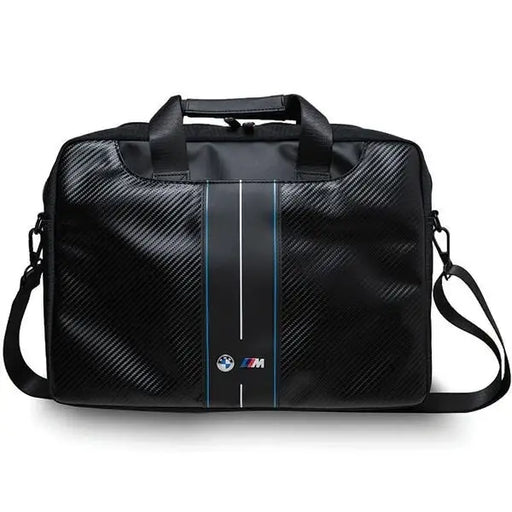 Чанта за лаптоп BMW Carbon & Blue Stripe 16’ черна