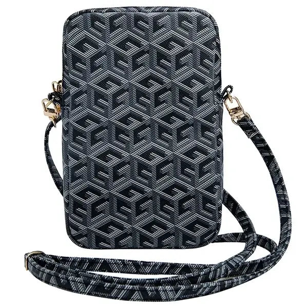 Чантичка за телефон Guess Zip GCube Bottom Stripe черна