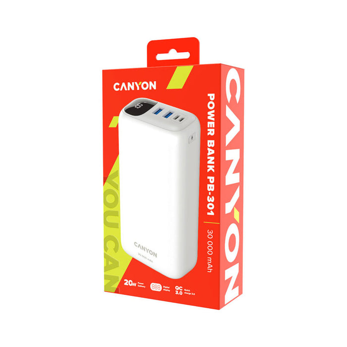 ВЪНШНА БАТЕРИЯ CANYON 30000 mAh CNE-CPB301W