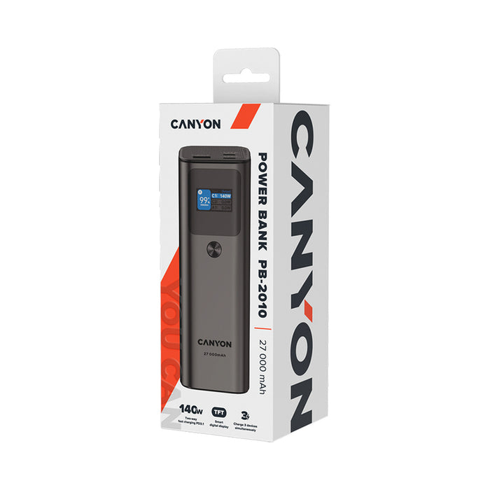 ВЪНШНА БАТЕРИЯ CANYON 27000 mAh CNE-CPB2010DG 140W TFT