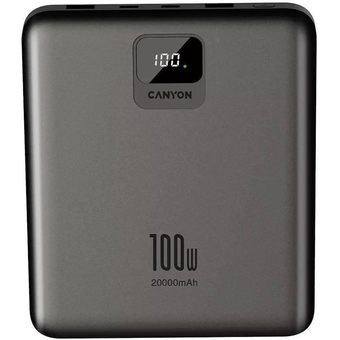 ВЪНШНА БАТЕРИЯ CANYON 20000 mAh CNE-CPB2008DG 100W PD, LED