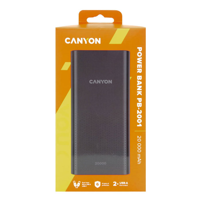 ВЪНШНА БАТЕРИЯ CANYON 20000 mAh CNE-CPB2001B