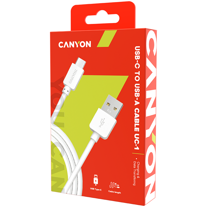 Кабел CANYON CNE-USBC1W USB-USB C Type 1M