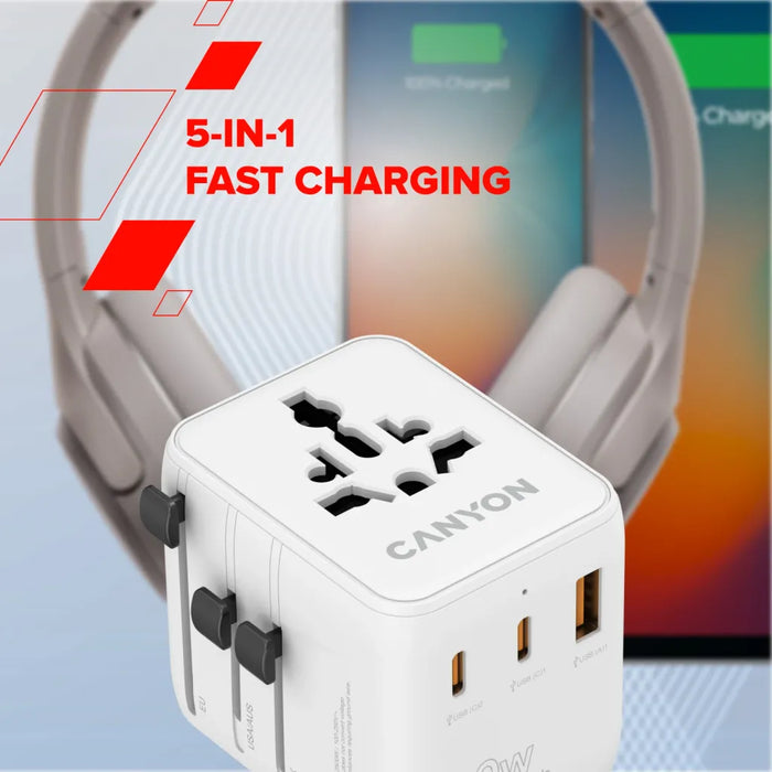 Зарядно устройство Canyon EU/UK/US/AUS CNS-TA20W1005W
