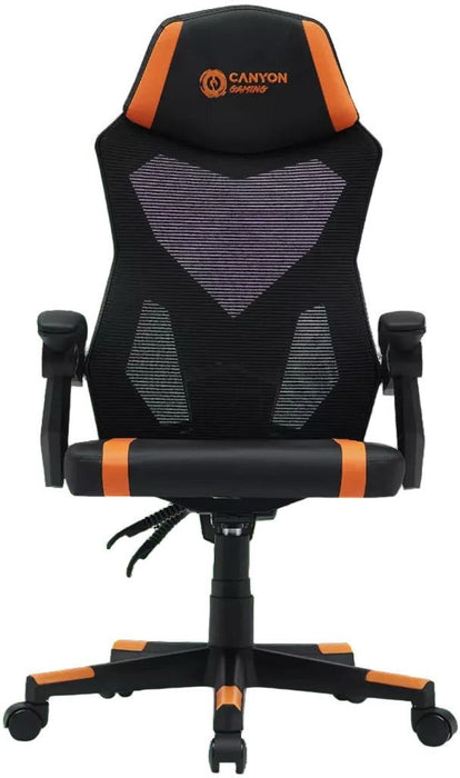 Гейминг стол Canyon - Flow MCH01 Mesh, черен/оранжев